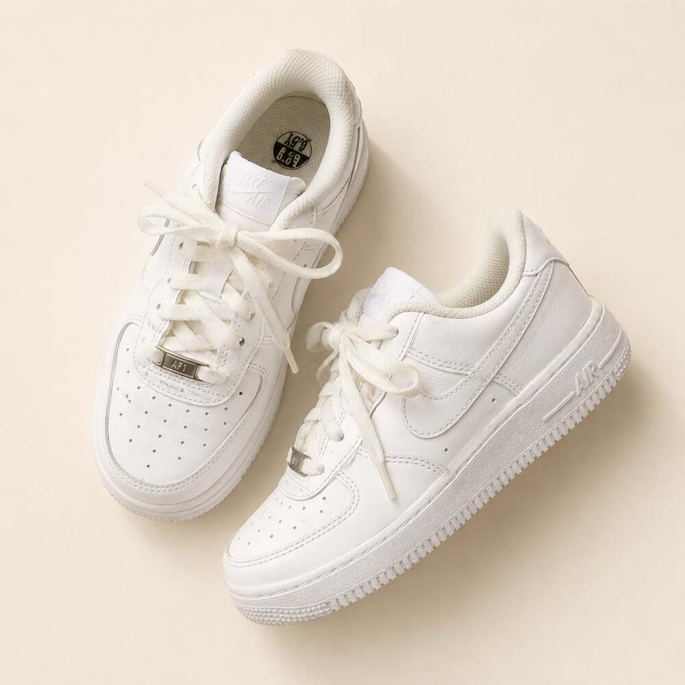 Nike Air Force 1 Triple White Low Boys 6.5Y Streetwear Sneakers